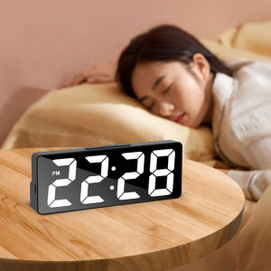 TBRBG Led Mini Gương đồng hồ báo thức điện tử kỹ thuật số Đồng hồ báo thức kỹ thuật số bàn đồng hồ phòng bàn trang trí thông minh công cụ nhỏ nhà