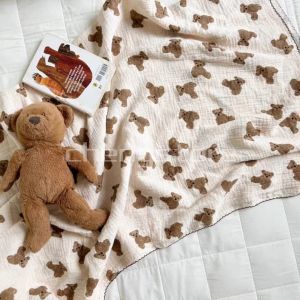 INS Fashion Double Layer Baby Blanket Towel Sleeping Cover - 100% Cotton Breathable Newborn Bedding 90*130CM