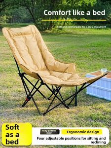 Foldable Office Nap Chair Single Person Recliner Sofa Bed Modern Simple Style High Carbon Steel Frame Oxford Cloth Material