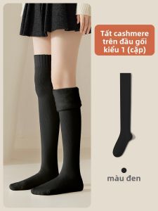 Tất Ống Dài Lót Lông Cừu Dày Dặn Cho Nữ Mùa Đông Ấm Áp Thoải Mái Thoáng Khí Tất Cao Đến Đầu Gối Bằng Cotton Pha Trộn Polyester
