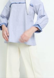 MFMW Chrystal Atasan Blouse Grey Motif Kotak Kecil
