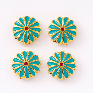 จี้โลหะผสม 12 มม. เครื่องประดับแฟชั่น จี้ตกแต่ง จี้รูปดอกทานตะวัน 12 ใบ ลายกุหลาบ จี้รูปผ้าปัก จี้รูปดอกไม้ จี้รูปผ้าปัก