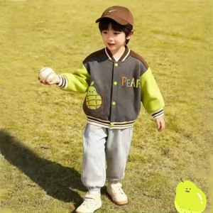 Áo khoác bóng chày trẻ em mẫu xuân mẫu thu áo trẻ em giữ ấm kiểu cài dài tay mềm mại thoải mái an toàn sức khỏe.