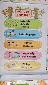 Nội quy lớp học Tiếng Việt dạng Bạt Decal Khổ  60cm x 90cm TRANG TRÍ lớp học thêm sinh động