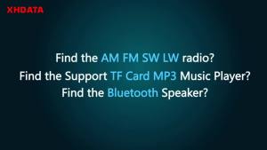 XHDATA | XHDATA Portable Digital Radio FM AM SW LW Stereo Bluetooth TF Card MP3 Player for Indoor and Outdoor D-109/D-109WB