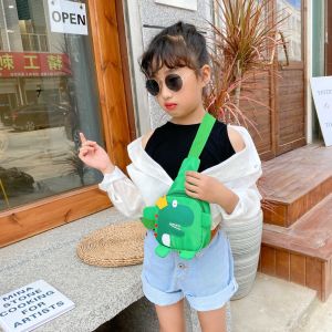 Childrens Chest Bag Trendy Boy Korean Cartoon Dinosaur Shoulder Bag Mini Baby Cross-body Bag Portable Travel Backpack