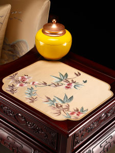 New Chinese Style Embroidered Coaster Tablecloth Decorative Bottle Mat High End Cover Cloth Tea Table Pad Flower Vase Decoration
