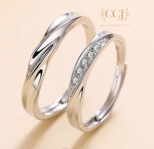 Cincin Couple Silver Adjustable S06 | Pasangan | Nikah | Lamaran | Hadiah | Tunangan 925 Perak | Aksesoris Pria Wanita