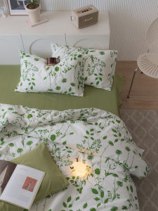 Country Style Floral Cotton Bedding Set 100% Combed Cotton Quilt Cover Sheet Bed Canopy Four Piece Bedding Set Comforter Cover