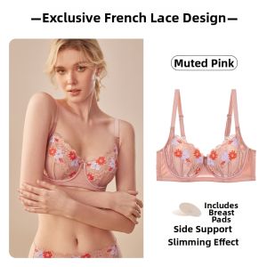 Breast Minimizer Bra Set with Soft Steel Rings Gathering