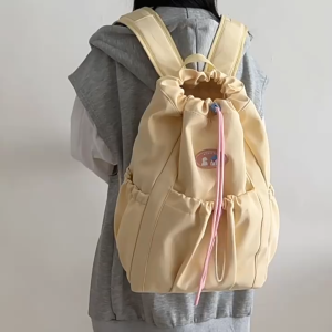 Tas sekolah bulutangkis untuk mahasiswi kapasitas besar serbaguna tas serut feminin ransel perjalanan komuter untuk wanita