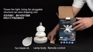 E27 Ceiling Fan Light 30W/40W Silent 5 Blade 3 Speed LED Fan Bulb 3 Color Dimmable with Remote Control Timer