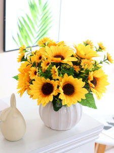 Sunflower Fake/Artificial Flower Furnishings Living Room Dining Table Floriculture Ornaments Home Decoration Plastic Bouquet Silk Flower Pot