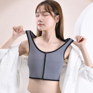 Sports Bra Shapewear Ultra Flat Wrap Chest Bandage Anti Shock Compression Vest Nylon Composite Fabric Solid Color Winter Wear