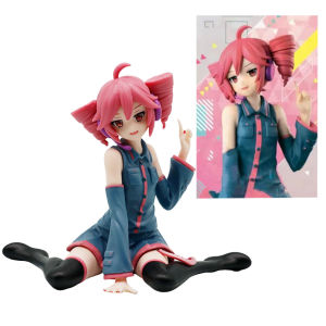 Bandai | Anime Kasane Teto Action Figure Pink Hair Virtual Idol Sitting Pose Statue Kawaii Character Collectible Ornament for Home Decor