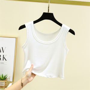 Short Summer Crop Top Small Sling Vest Womens Knitting Thread Inner Wear Base Sleeveless Pure Color Silm Thin Tops