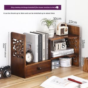 Retro Solid Wood Desktop Bookshelf Chinese Style Window Seat Storage Cabinet Simple Small Bookcase Artistic Design Home Furniture