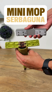 ALP SquiMop Mini Mop Multifunctional Touchless Cleaning Labor-Saving Flexible for Dry & Wet Surfaces ABS Supplies With 4 Sponge Refills