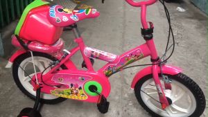 XE ĐẠP CHO BÉ GÁI 3-6 TUỔI MÀU HỒNG BÁNH 12 INCH /14 INCH VÀ CÓ CHUÔNG YÊN ĐỆM CÓ CHUÔNG