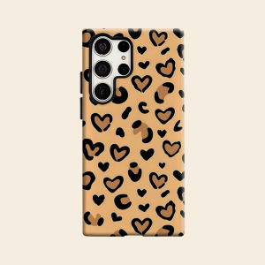 heart leopard print tan Luxury Fashion Full Lens Protective Case for Samsung Galaxy S26 S25 S24 A56 A36 Plus Ultra