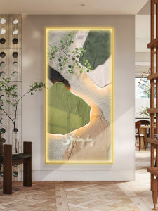 Modern Nordic Style Entrance Decorative Painting High-End Hallway Wall Art Metal Framed Single Canvas Spray Painting