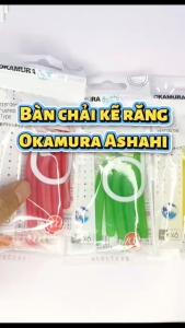 Bàn Chải Kẽ Răng Okamura Asahi Chữ L Gói 6 Cây Làm Sạch Kẽ Răng Vệ Sinh Mắc Cài Răng Niềng Hiệu Quả