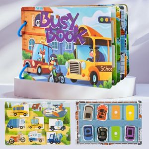 Children's Early Education Educational Interactive Busy Book: Reusable Traffic Theme Quiet Book