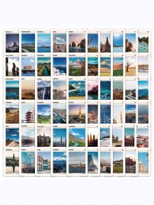World Tour Dreamer Travel Scenery And Building Icon Cards Stickers Decorative Notes Luggage Decoration Waterproof Stickers