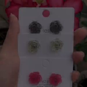 Mimosa.id Anting tusuk bunga mawar silver elegan | Earing for women Premium