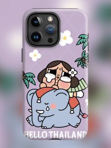 เคสโทรศัพท์แมตท์สีม่วง ดีไซน์การ์ตูน ดูดซับแมกซ์ ป้องกันการตกหล่น สำหรับ iPhone 15 pro Max Apple เคสโทรศัพท์มือถือสำหรับผู้หญิง