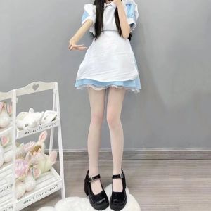 ถุงน่องผ้าไหมลายตุ๊กตาแมวตัวต้นแบบอเนกประสงค์ นุ่มสบาย ป้องกันการจับเสื้อผ้า ถุงเท้ายาวถึงเข่าสำหรับฤดูร้อน