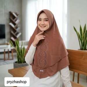 Hijab 2 layer permata gelombang ceruty babydoll premium xl