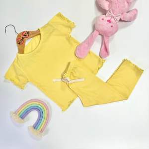 Shop in Style Girls Cotton PLAIN Ribbed  Lettuce Pajama (1-7yo)