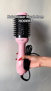 HODEKT Hot Air Cool Air Brush Comb Hair Curler Hair Dryer 2 In 1 360 Rotation Multifunction Hair Straightner Curling Iron