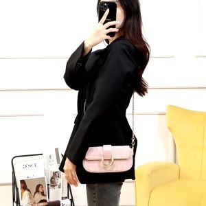 Diamond Pattern Shoulder Bag for Woman Pu Simple Sweet Chain Latch Crossbody Bags