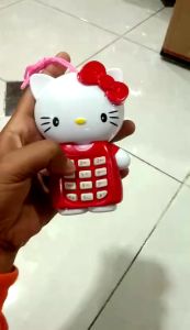 Mainan Anak Phone Hello Kitty Ada Suara Dan Lampu 3687 Murah Menggunakan Baterai | Mainan Anak Telephone Jadul Bentuk HelloKitty | Mainan Hp Handphone Anak Murah