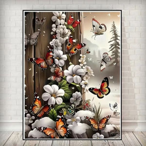 Colorful Butterfly Flowers Artwork Jigsaw Puzzle 500/1000/1200/2000PCS Stress Relief Puzzle Wall Art Decor Gift