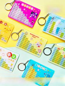 Acrylic Keychain Grade 2 Multiplication Table Formula Cartoon Pendant Creative Gift Primary School Students Festival Supplies