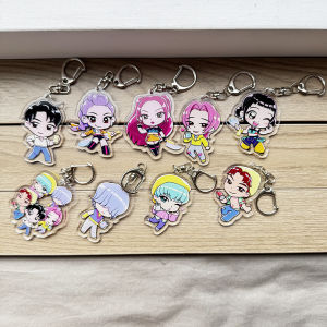 9pcs Kpop Demon Hunter Acrylic Keychain Set Rumi Zoey Mira Jinu Baby Abby Mystery Cute Design Aesthetic Keyrings for Bags