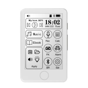 XIAOQIAODZ 16GB E-Ink Ereader Sách Điện Tử Có Thẻ TF Bluetooth Âm Nhạc Máy Nghe Nhạc Walkman Máy Ghi Âm Màn Hình Cảm Ứng Thân Máy Bằng Kim Loại Máy Nghe Nhạc MP3