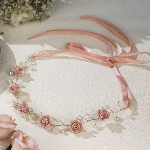 Mori Pink Handmade Hair Bands Fashion Princess Flower Wreath Hairband Fairy Girl Beautiful Headdress Gifts