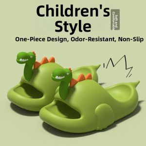 TZLDN | Trendy Cartoon 3D Dinosaur Slippers Summer Thick Bottom Anti-slip