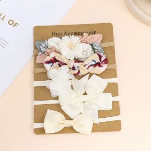 5 Cái/bộ Bé Gái Co Giãn Dây Đeo Đầu Bộ Sơ Sinh Hoa Cho Bé Mũ Dễ Thương Co Giãn Tóc Trẻ Em Phụ Kiện Tóc Cho Các Bữa Tiệc
