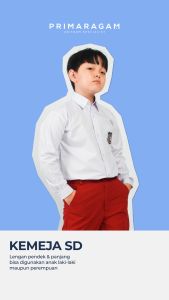 Seragam sekolah baju kemeja putih sd sekolah dasar lengan tangan panjang perempuan laki laki cewek cowok pria wanita putra putri