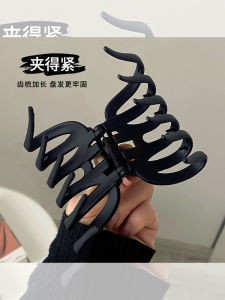 Large Black Pumpkin Shark Clamp Hair Clip Retro French Style Wide Hair Grips New 2025 Fashion Hair Accessories