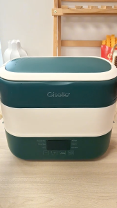 Giselle 2L Electric Lunch Box Cooker | Cook Rice + Keep Warm + Preset Timer | 304 Stainless Steel Inner Pot (250W)