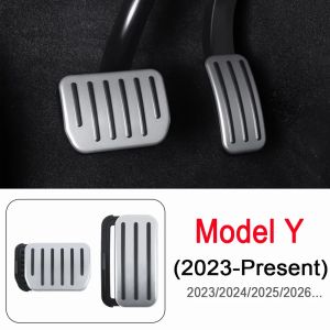 Easy Install Brake Accelerator Pedal Cover for 2025 2026 Tesla Model Y Juniper Model 3 Highland Foot Pad Car Travel Accessories