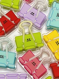 อะคริลิค INS แปลก Expression คลิปคลิปหางยาวโปร่งใสน่ารักสาวหัวใจเครื่องเขียนกระดาษทดสอบคลิปแฟ้มโฟลเดอร์อุปกรณ์สํานักงาน