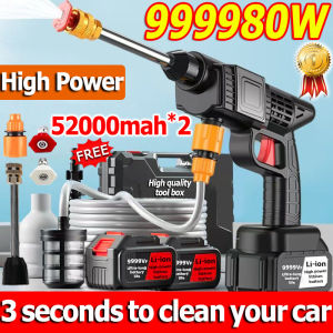 【Free 2 batteries + tool box】car washer high pressure 120 times supercharging capacity 999999mAh large water volume long range high power ten-year warranty Wireless Car Washer Portable preasure washer set portable spray hydro blast pressure washer