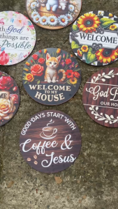 Rotundity Welcome Cute Round Signage Aesthetic Wall Hanging Decor
